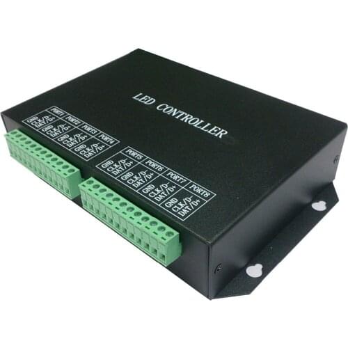 Wholesale 8 ports salve LED pixel controller;work with computer network or marster controller(H803TV or H803TC)drive 8192 pixels
