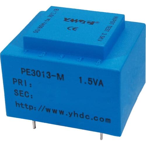 PE3013-M 1.5VA 230V/2*12V Expory resign encapsulated safety isolating transformer PCB Welding transformer power transformer