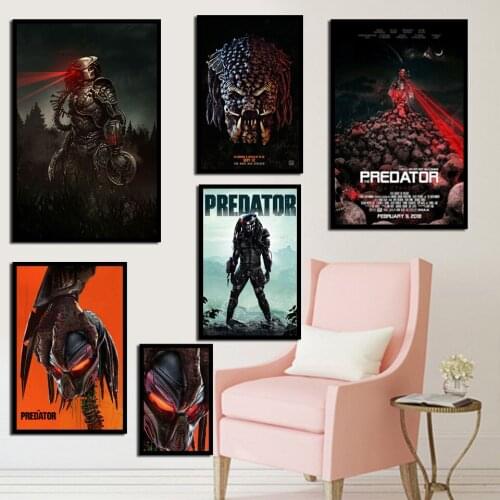 Predator Poster Classic Horror Movie Canvas Painting Wall Art Living Room Home Decor Picture