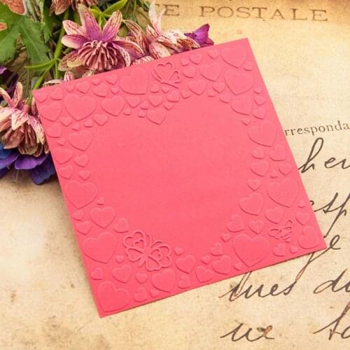 Plastic Embossing Folder Template DIY Scrapbook Photo Album Card Making Decoration Crafts Heart E56C