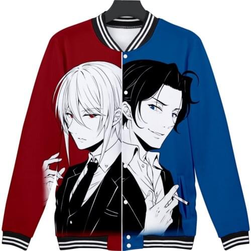 Anime 3D Casual Moriarty The Patriot V-neck Baseball Jacket Style Uniform Fashion Sport Winter Coat Y2K Kawaii Clothes Tops