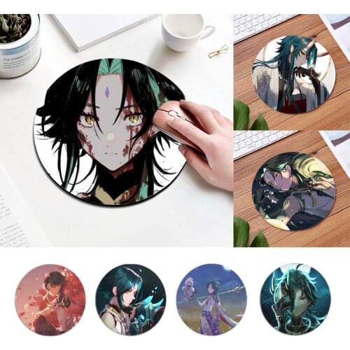 Xiao genshin impact Durable Rubber Mouse Mat Pad Comfortable Round Mouse Pad Planet Series Mat Desktop DIY Custom desk mat