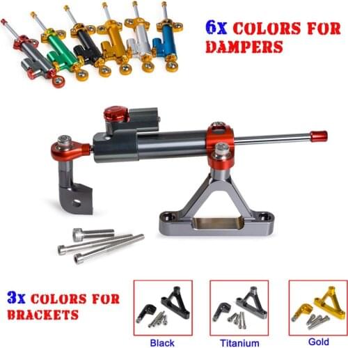 Steering Damper Stabilizer with Mounting Bracket Kit For Kawasaki Ninja ZX6R ZX-6R ZX 6R 2007 2008 07 08 Motorcycle Accessories