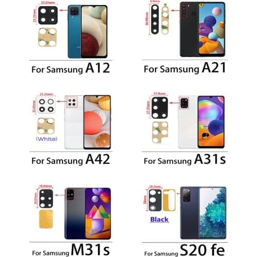 20PCS New Back Camera Lens Tempered Glass Compatible For Samsung A750 A920 J4 J415 J610 S20 Fe M31S A21S A70S With Repair Parts
