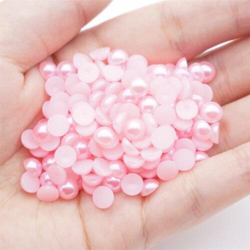2-12mm Light Rose Flat Bottom Semicircular Resin Diy Loose Beads For Decorative Accessories For Manicure Mobile Phone Case
