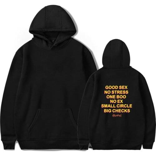 Good Sex No Stress One Boo No Ex Small Circle Big Checks Hoodies Men Funny Print Pullover Streetwear Hoodie Women/Men