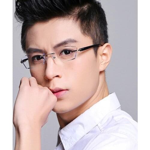 High Tencaity Eyeglasses Men TR Frame Glasses Ultralight Prescription Lightness Rimless Myopia Glasses Colored Eye Glasses 615