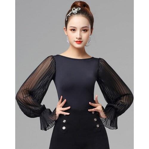 Latin Dance Tops Female Sexy Performance Dancing Shirt Ballroom Cha Cha Samba Practice Dance Clothes in stock