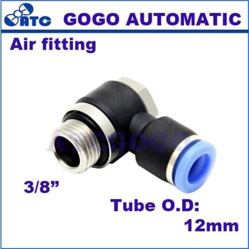 GOGO 10pcs a lot T type 12mm G3/8 inch pneumatic fitting Hex connector, PH12-G03 push-pneumatic quick connector