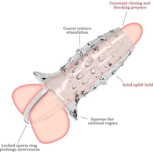 2 Styles Soft TPE Penis Ring Sex Toys For Men Penis Sleeve Flexible Glans Penis Enlarger Extender Delay Ejaculation Cock Ring 18