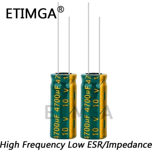 20PCS/LOT 10v 4700UF Low ESR / Impedance High Frequency Aluminum Electrolytic Capacitor Size 10X25 10v 4700UF 20