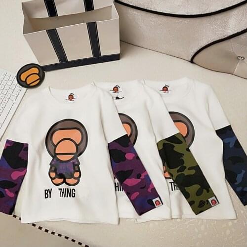 2020 Fashion New Kids Boy Girls Little Animal Camo Long Sleeve Shirt Tops Shirts Hip Hop Style Children Clothes