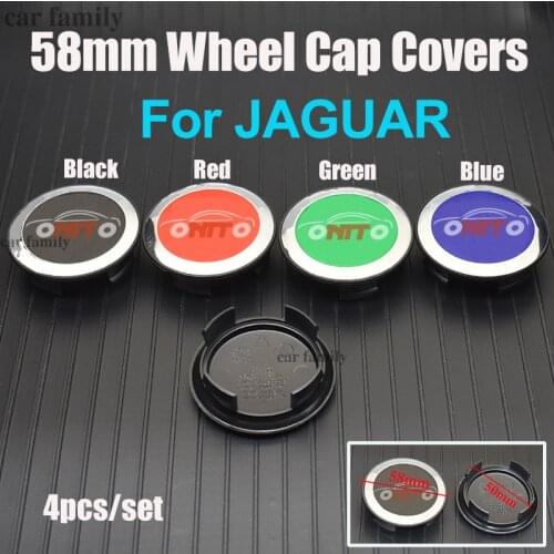 4pcs Car Decoration 58mm Wheel Center Caps Covers Wheel Hub Cap 5.8cm for jaguar XF XJ XJS XK S-TYPE X-TYPE OEM Car Styling