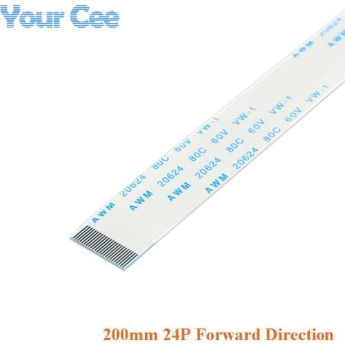 5 pcs 200mm Length 24 Pins 0.5mm Pitch FFC FPC Ribbon Flat Cable Forward Direction For TTL Flex For Camera Touchpad Mouse Pad