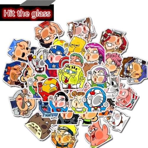 50pcs Cute Cartoon Character Naruto Conan Waterproof Stickers Laptop Skateboard Motorcycle Luggage Sticker Birthday Gift Toys