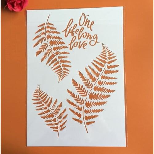 A4 29 * 21cm Leaves feather DIY Stencils Wall Painting Scrapbook Coloring Embossing Album Decorative Paper Card Template