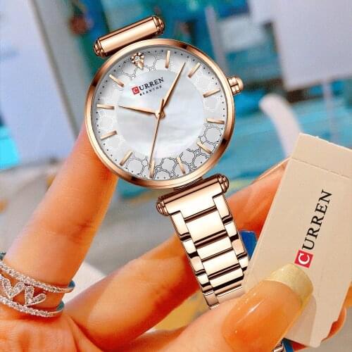 2020 CURREN New Rose Gold Women Watch Top Brand Luxury Exquisite Ladies Wristwatch Stainless Steel Waterproof Quartz Clock