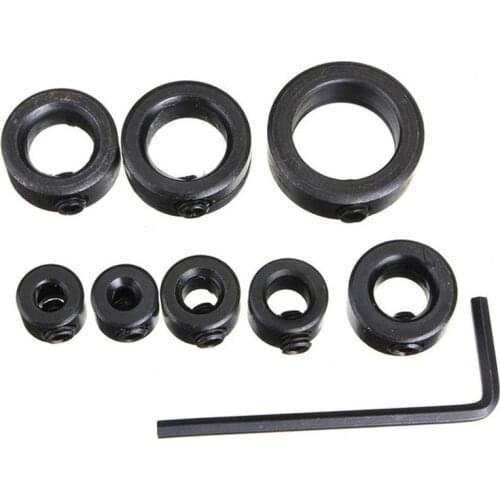 For Standard And Brad-Point Bits Drill Bit Depth Stop Collar Adjustable Depth 8 Sizes Hex Wrench