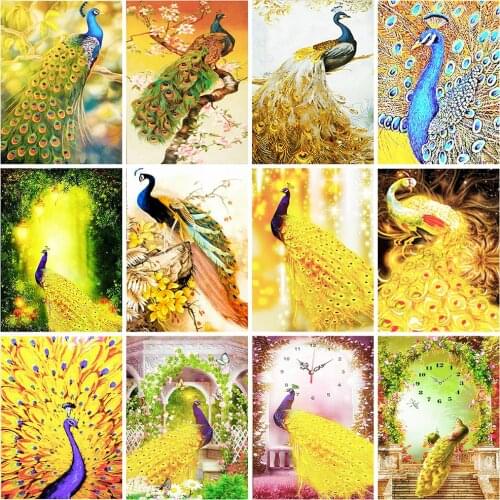 Evershine 5D DIY Diamond Painting Animal Cross Stitch Kit Diamond Embroidery Peacock Rhinestone Pictures Home Decoration