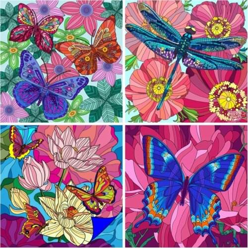 EverShine Diamond Mosaic Flowers Bead Embroidery Diamond Painting 5D Butterfly Picture Of Rhinestones Mosaic Wall Decor