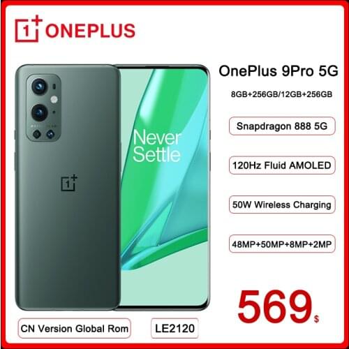 Global Rom OnePlus 9 Pro 5G Smartphone 12GB 256GB Snapdragon 888 120Hz Fluid Display 2.0 Hasselblad 50MP Ultra-Wide NFC OTA
