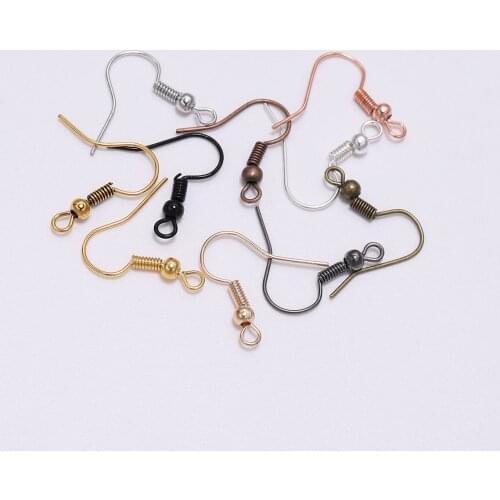 100Pcs/lot 20*17mm Iron Plated Bead French Hook Earring Wires Fishhook For DIY Earring Jewelry Making Findings Accessories