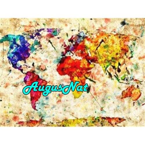 World map diamond painting vintage daimond embroidery full round diamant painting sequin puzzle picture diamant art decoration