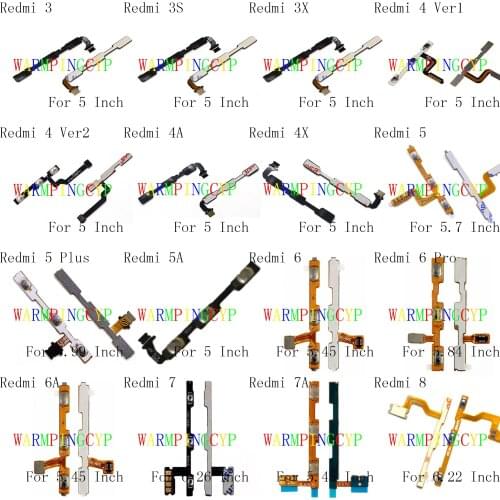 Power Volume Key Button Flex Cable For XIAOMI Redmi 3 3S 3X 4 4A 4X 5 Plus 5A 6 Pro 6A 7 7A 8 Lite M1810F6LT MZB9123IN MZB07R9IN