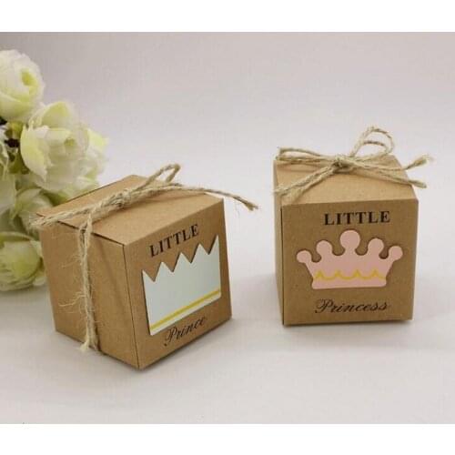 Candy box bag chocolate paper gift package for Birthday Wedding Party favor Decor supplies DIY kraft brown princess/prince