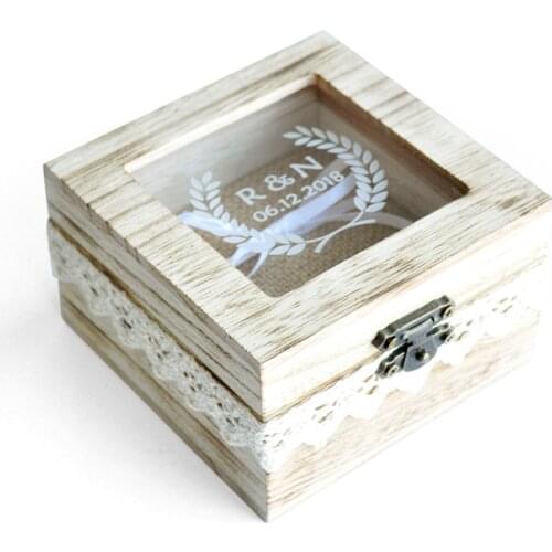 Custom Wedding Ring Box, Rustic Wooden Ring Box, Wedding Gift, Ring Bearer Box, Engraved Wooden Ring Holder