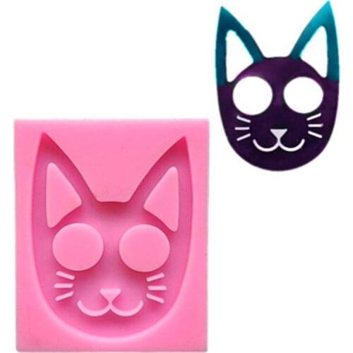 Cat Keychain Pendant Epoxy Resin Mold DIY Crystal Epoxy Mold Handmade 3DCat Mirror Silicone Mold Chocolate Fudge Mold Cake Decor