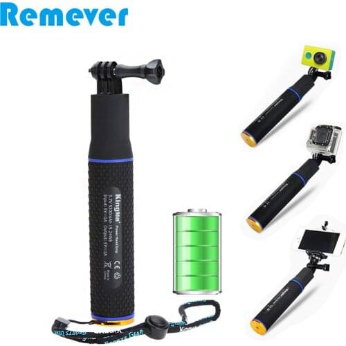 UniversalHandheld Grips Selfie Stick with 5200mAH Power Bank Monopod for Gopro Hero 9 8 7 6 5 DJI Sjcam Yi Action Cameras Phone