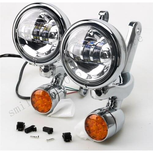 Motorcycle Auxiliary lamps Fog Passing Lights for harley touring street Glide Roadking FLH 06-13 for harley Auxiliary fog light