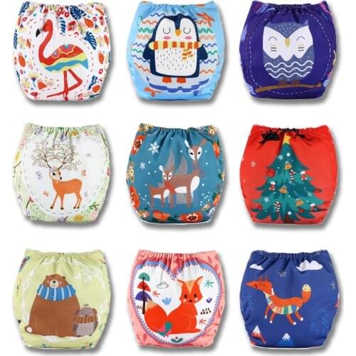 Washable Eco-Friendly Cloth Diaper Cover Adjustable Nappy Reusable Cloth Diapers Cloth Nappy fit 3-15kg Baby