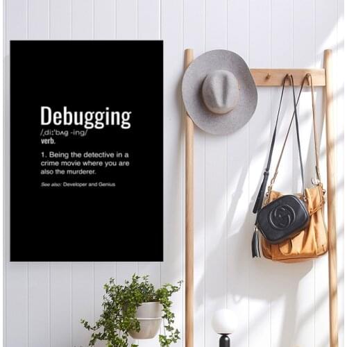 Debugging Definition T shirt Programmers Coding Gift Tee Canvas Painting Cuadros Wall Art Picture for Living Room Decoration