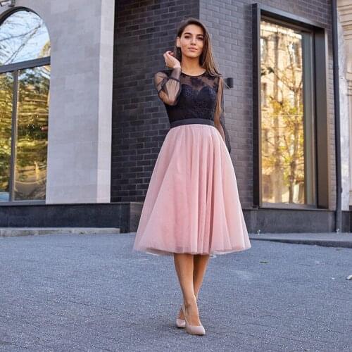 Plus Size Long Sleeve See Through Evening Occasion Event Robe 2021 Knee Length A Line Prom Party Gown