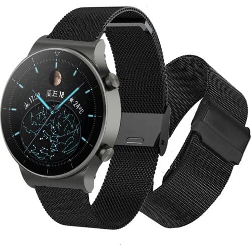 22mm Watch Band for Huawei Watch GT 2 Pro Strap Milanese Stainless Steel Replacement Bracelet for Huawei Watch GT2 46mm Strap