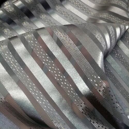 Chiffon Dress Fabric jacquard stripe Silky metallic Shiny Jacquard fabric chiffon shirt dress material