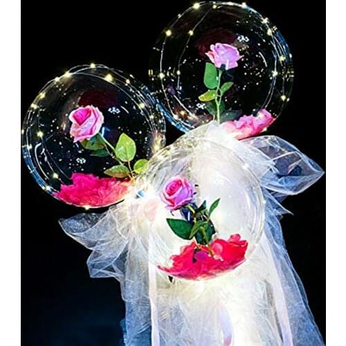 Glowing Balloon Rose Bouquet Glowing Lighted Bouquet Valentines Day Christmas Small Gift Holiday Childrens Gift