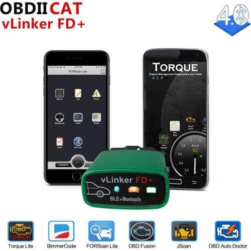 Vgate vLinker FD+ ELM327 Bluetooth 4.0 FORScan For F-o-rd wifi OBD2 Car Diagnostic Scanner J2534 ELM 327 MS CAN Auto Tools