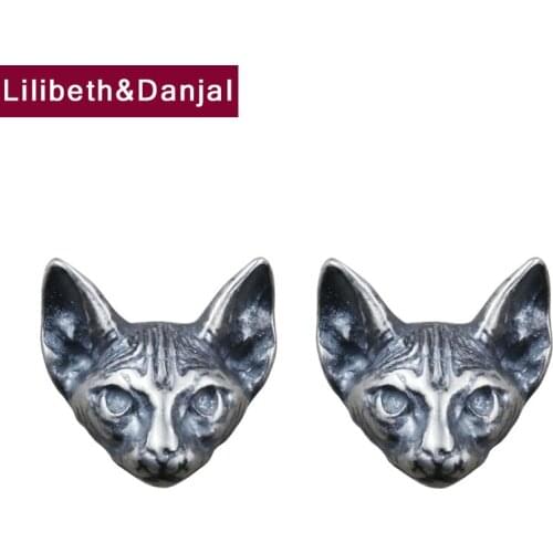 Cute Cat Stud Earring Pure 925 Sterling Silver Original Women Men Fashion Jewelry Bijoux Femme Christmas 2020 New Arrival E04