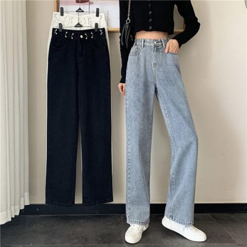 Woman Jeans Pants Straight Loose High Waist Plus Size Pants Womens Autumn Winter Pantalones Vaqueros Mujer