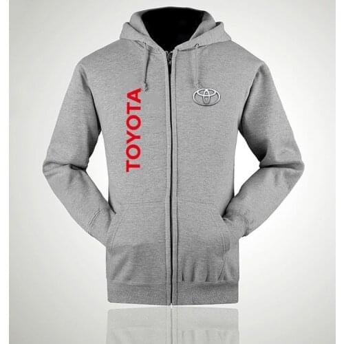 Letter Winter for Man Women 2019 Fashion Toyota Sweatshirts Casual Pockets Zipper Solid Outerwear Hoodies Jackets