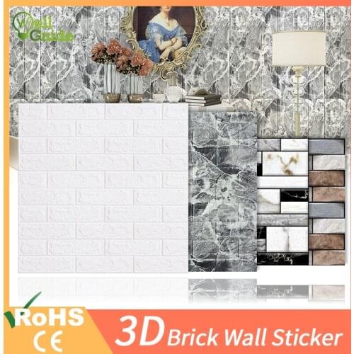 1pc/5pcs 3D Wall Brick Wall Stickers Waterproof DIY Self-Adhesive Decor For Bedroom Kids Room Living Room Wallpaper Sticker