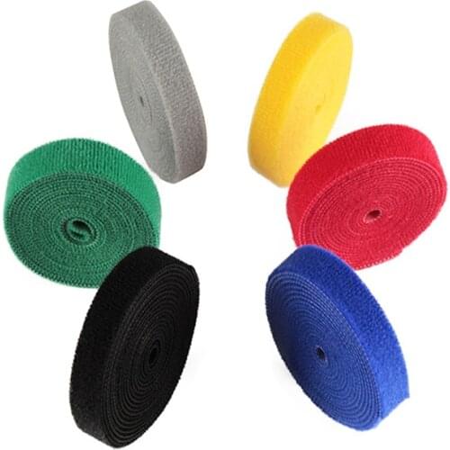 10 Meters/roll Width 1.5 cm magic sticker nylon cable ties reusable wire management cable ties 6 colors to choose from DIY