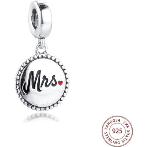 Fits Women Original Bracelet 925 Sterling Silver Enamel Mrs. Dangle Charms Beads for Jewelry Making kralen