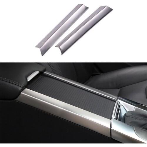 2PCS Stainless Steel Car Cup Holder Armrest Box Decoration Strip Central Control Cup Holder Trim for Volvo XC60 S60 S60L V60