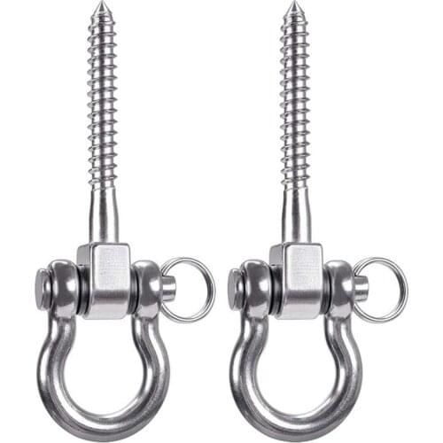 2 Pcs 304 Stainless Steel Screw Bracket Heavy Duty 180° Swing Hangers Yoga Hammock Chair Sandbag Hardware Swing Sets