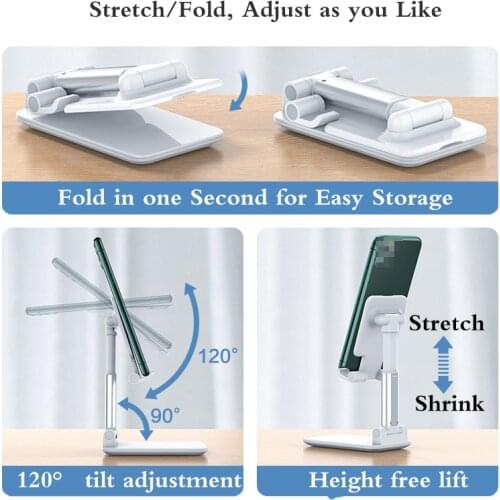 2021 Hot Mobile Phone Holder Desk Stand Tablet Holder Plastic Desktop Bracket Ajustable And Foldable For Samsung Xiaomi Huawei