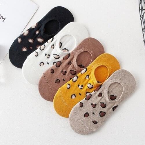 3Pairs/Set Women Socks Fashion Leopard Printed Breathable Harajuku Summer Ankle Socks TJ3028